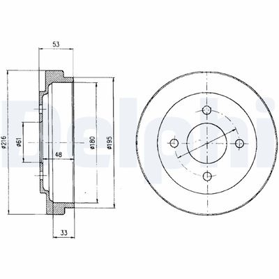 Тормозной барабан DELPHI BF303