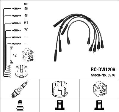 Augstsprieguma vadu komplekts NGK 5976