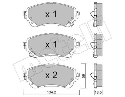 Комплект тормозных колодок, дисковый тормоз METELLI 22-1234-0
