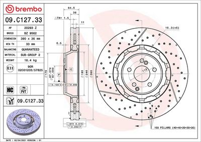 Bremžu diski BREMBO 09.C127.33