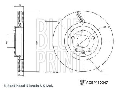 Тормозной диск BLUE PRINT ADBP430247