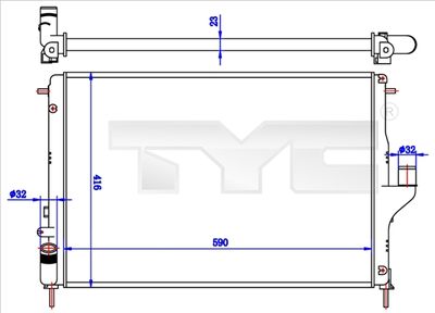 Радиатор, охлаждение двигателя TYC 728-0056-R