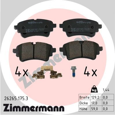 Bremžu uzliku kompl., Disku bremzes ZIMMERMANN 26265.175.3
