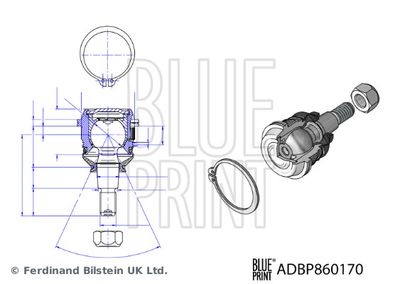 Balst-/Virzošais šarnīrs BLUE PRINT ADBP860170