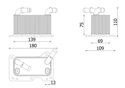 масляный радиатор, двигательное масло MAHLE CLC 323 000P