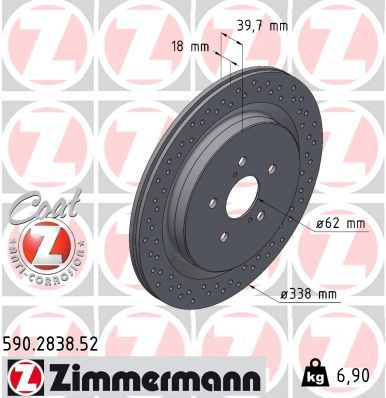Bremžu diski ZIMMERMANN 590.2838.52