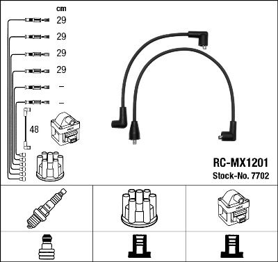Augstsprieguma vadu komplekts NGK 7702