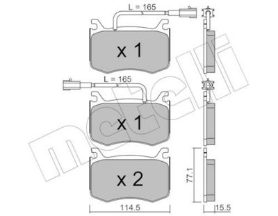 Bremžu uzliku kompl., Disku bremzes METELLI 22-1099-0