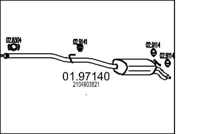 Глушитель выхлопных газов конечный MTS 01.97140