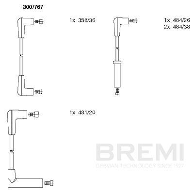 Augstsprieguma vadu komplekts BREMI 300/767