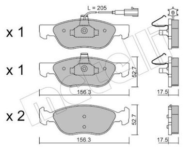 Bremžu uzliku kompl., Disku bremzes METELLI 22-0082-0