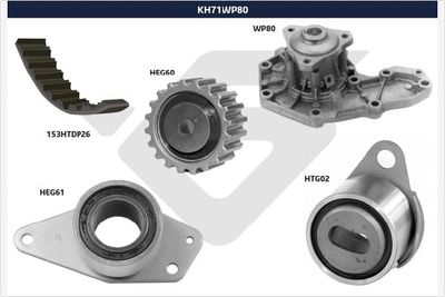 Ūdenssūknis + Zobsiksnas komplekts HUTCHINSON KH 71WP80