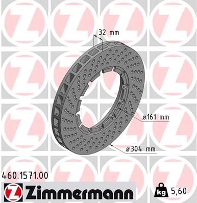 Bremžu diski ZIMMERMANN 460.1571.00