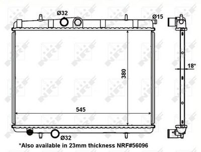 Радиатор, охлаждение двигателя NRF 56095
