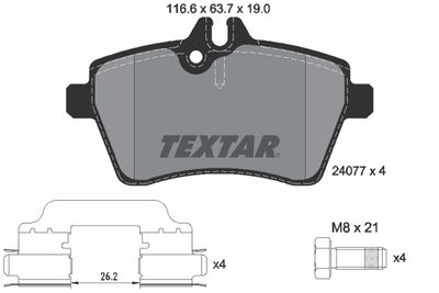 Bremžu uzliku kompl., Disku bremzes TEXTAR 2407702