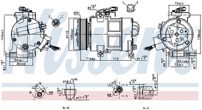 Компрессор, кондиционер NISSENS 890249