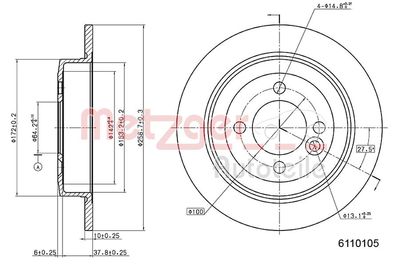Тормозной диск METZGER 6110105