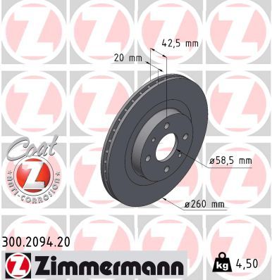 Bremžu diski ZIMMERMANN 300.2094.20