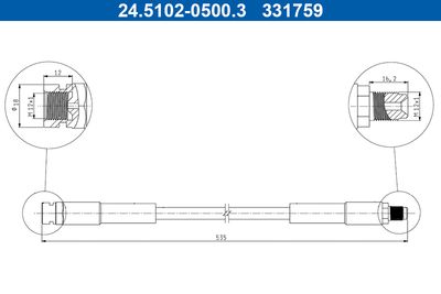 Тормозной шланг ATE 24.5102-0500.3