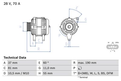 Генератор BOSCH 0 986 045 160