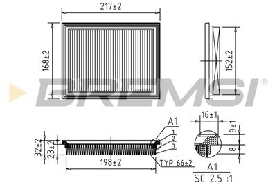 Воздушный фильтр BREMSI FA0578