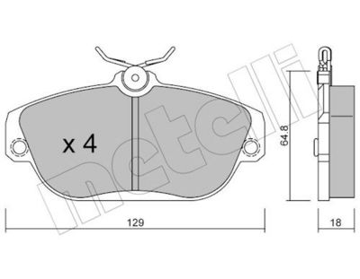 Комплект тормозных колодок, дисковый тормоз METELLI 22-0132-0