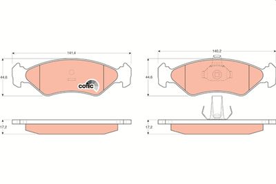 Комплект тормозных колодок, дисковый тормоз TRW GDB1221
