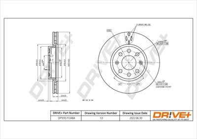 Тормозной диск Dr!ve+ DP1010.11.0484