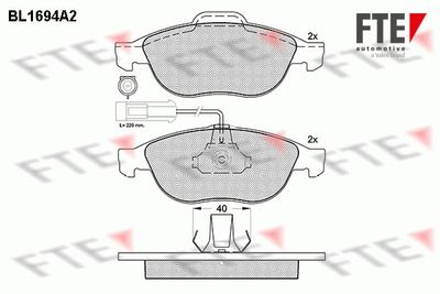 Bremžu uzliku kompl., Disku bremzes FTE 9010304