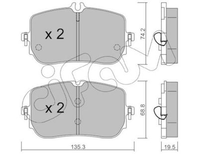 Bremžu uzliku kompl., Disku bremzes CIFAM 822-1268-0