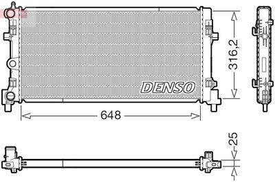 Радиатор, охлаждение двигателя DENSO DRM02045