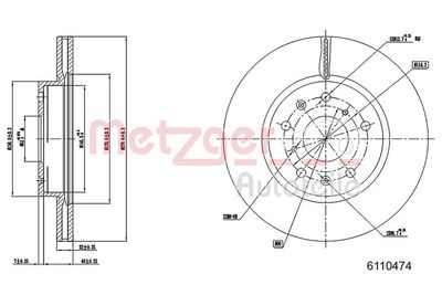 Тормозной диск METZGER 6110474