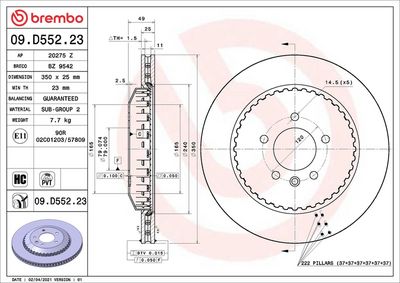 Bremžu diski BREMBO 09.D552.23