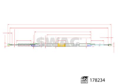 Тросик, cтояночный тормоз SWAG 33 10 4439
