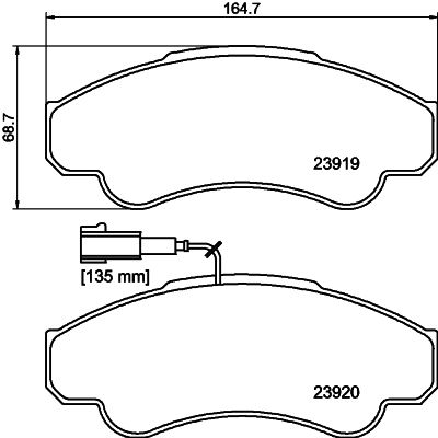 HELLA PAGID 8DB355010401 Bremžu uzliku kompl