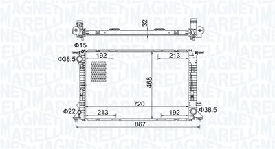 Радиатор, охлаждение двигателя MAGNETI MARELLI 350213195800