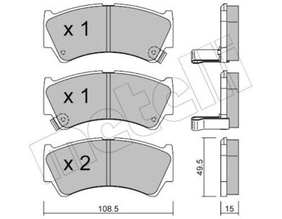 Комплект тормозных колодок, дисковый тормоз METELLI 22-0436-0