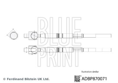 Aksiālais šarnīrs, Stūres šķērsstiepnis BLUE PRINT ADBP870071