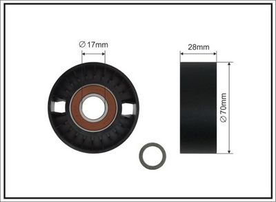 Натяжной ролик, поликлиновой ремень CAFFARO 284-00 SC