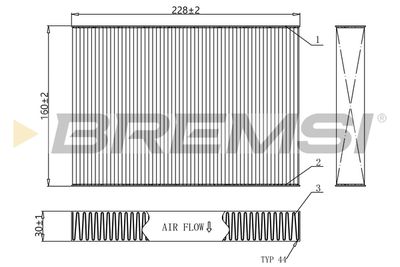 Filtrs, Salona telpas gaiss BREMSI FC0481C