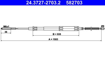Тросик, cтояночный тормоз ATE 24.3727-2703.2