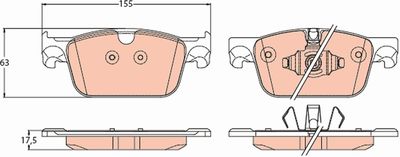 Комплект тормозных колодок, дисковый тормоз TRW GDB2221