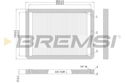 Фильтр, воздух во внутренном пространстве BREMSI FC1547