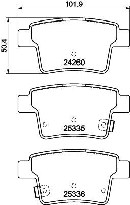 Bremžu uzliku kompl., Disku bremzes HELLA PAGID 8DB 355 012-171