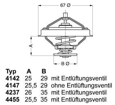 Termostats, Dzesēšanas šķidrums BorgWarner (Wahler) 4237.80D