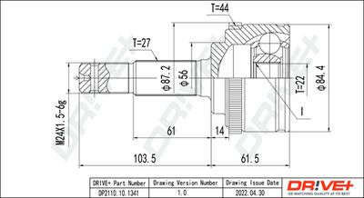 Šarnīru komplekts, Piedziņas vārpsta Dr!ve+ DP2110.10.1341