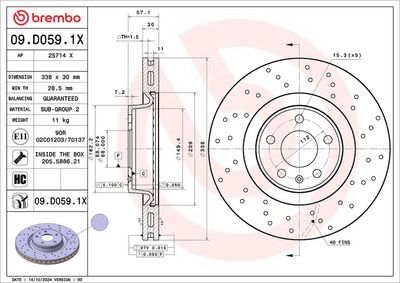 Тормозной диск BREMBO 09.D059.1X