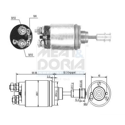 Тяговое реле, стартер MEAT & DORIA 46325