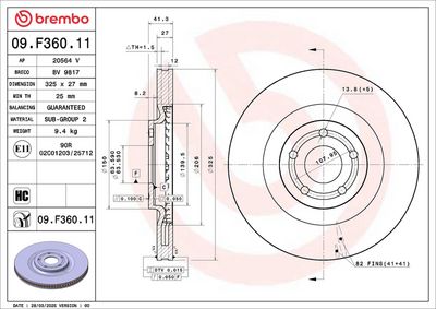 Bremžu diski BREMBO 09.F360.11