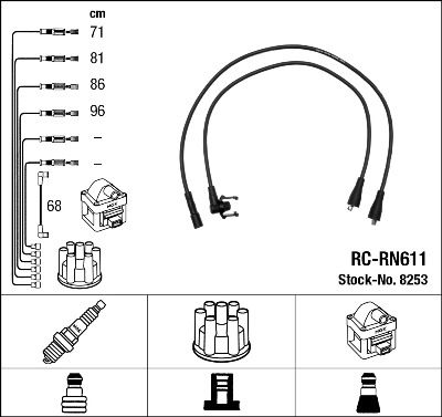 Augstsprieguma vadu komplekts NGK 8253